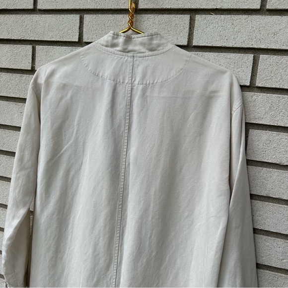 Eileen Fisher Petite Shirt Dress Jacket PS Linen Blend White Tunic Button Pocket - Picture 8 of 10